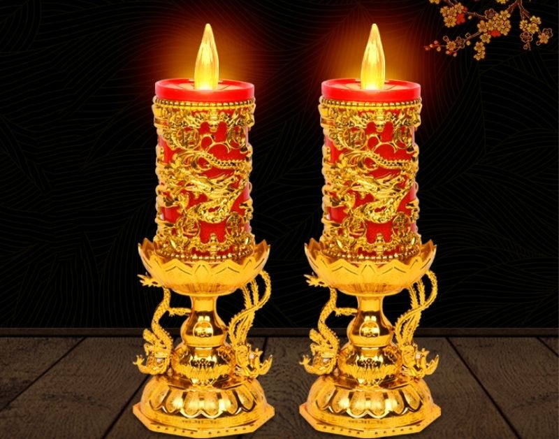 Cách đặt đèn thờ cúng đúng vị trí cho không gian thờ tự