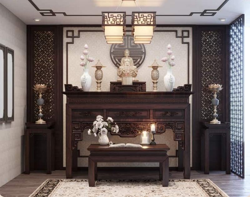 Làm thế nào để thiết kế phòng thờ đẹp, vượng khí, đón lộc suốt năm?