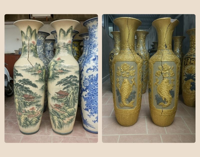 Cách "chữa lành" lục bình sứ bị nứt vỡ, trầy xước