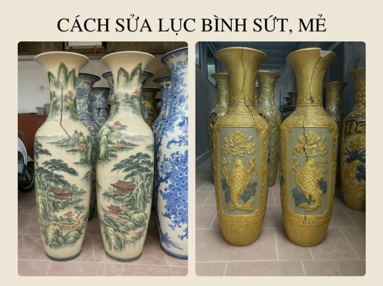 Cách "chữa lành" lục bình sứ bị nứt vỡ, trầy xước