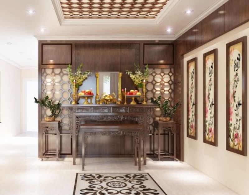 Cách hóa giải bàn thờ đối diện cầu thang