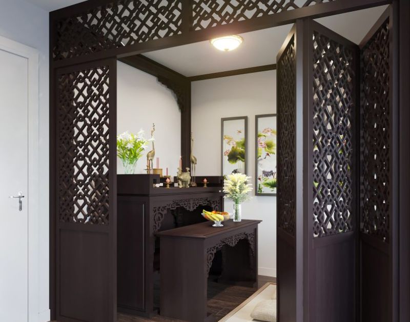 Cách khắc phục bàn thờ cạnh cửa ra vào và lưu ý phong thuỷ