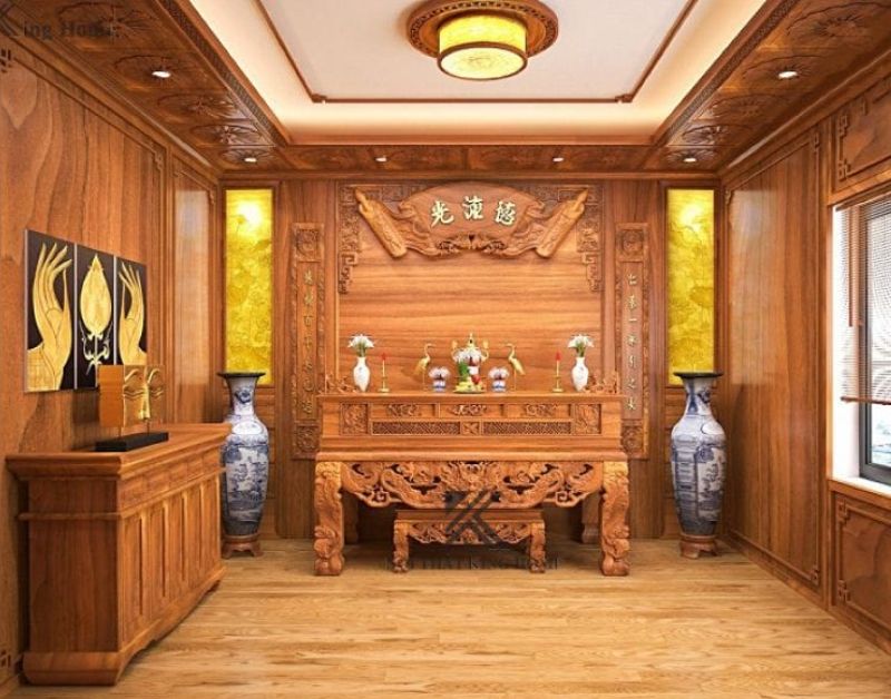 Có nên làm phòng thờ gỗ tự nhiên hoàn toàn hay không?