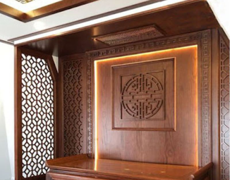 Vách ốp bàn thờ gỗ: không gian thờ cúng trang trọng và tinh tế
