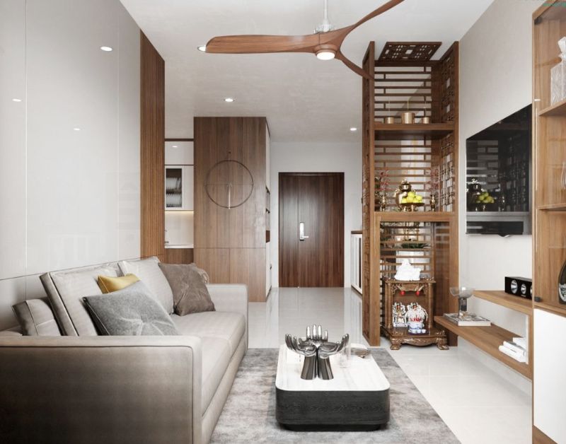 Ý tưởng thiết kế vách ngăn bàn thờ chung cư nhỏ