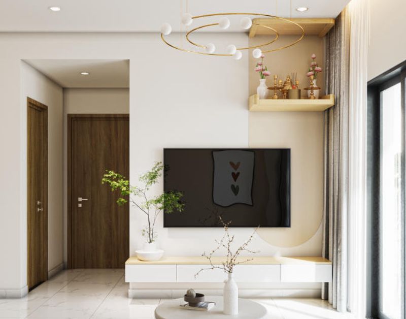 Ý tưởng thiết kế vách ngăn bàn thờ chung cư nhỏ